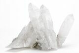 Druzy Pyrite on Quartz Crystal Cluster - Peru #213656-1